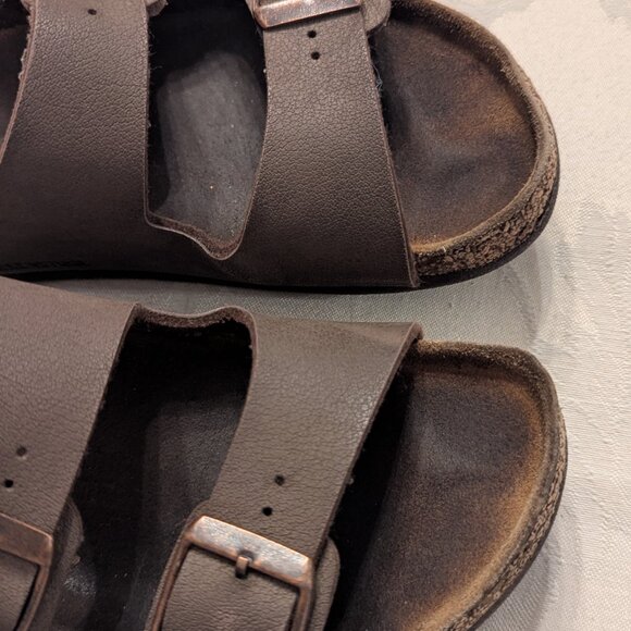 Birkenstock Kids Arizona Slide Sandals Youth Size 1.5 Mocha Brown Good Condition - Picture 3 of 5